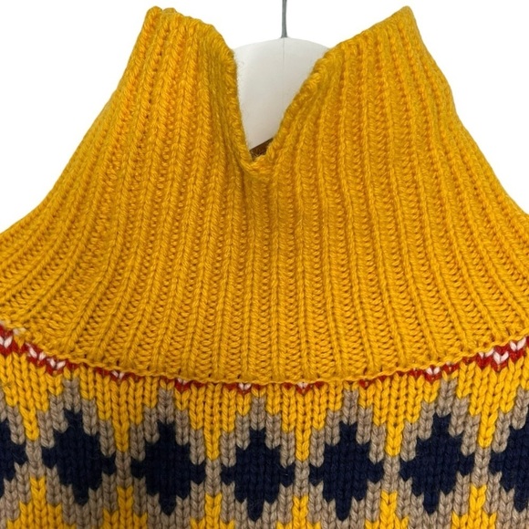 Rag & Bone Willow Fair Isle Wool Turtleneck Sweater in Yellow Size XS - Picture 14 of 16